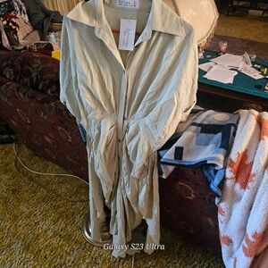 Katwalk Button-Front Trench Dress